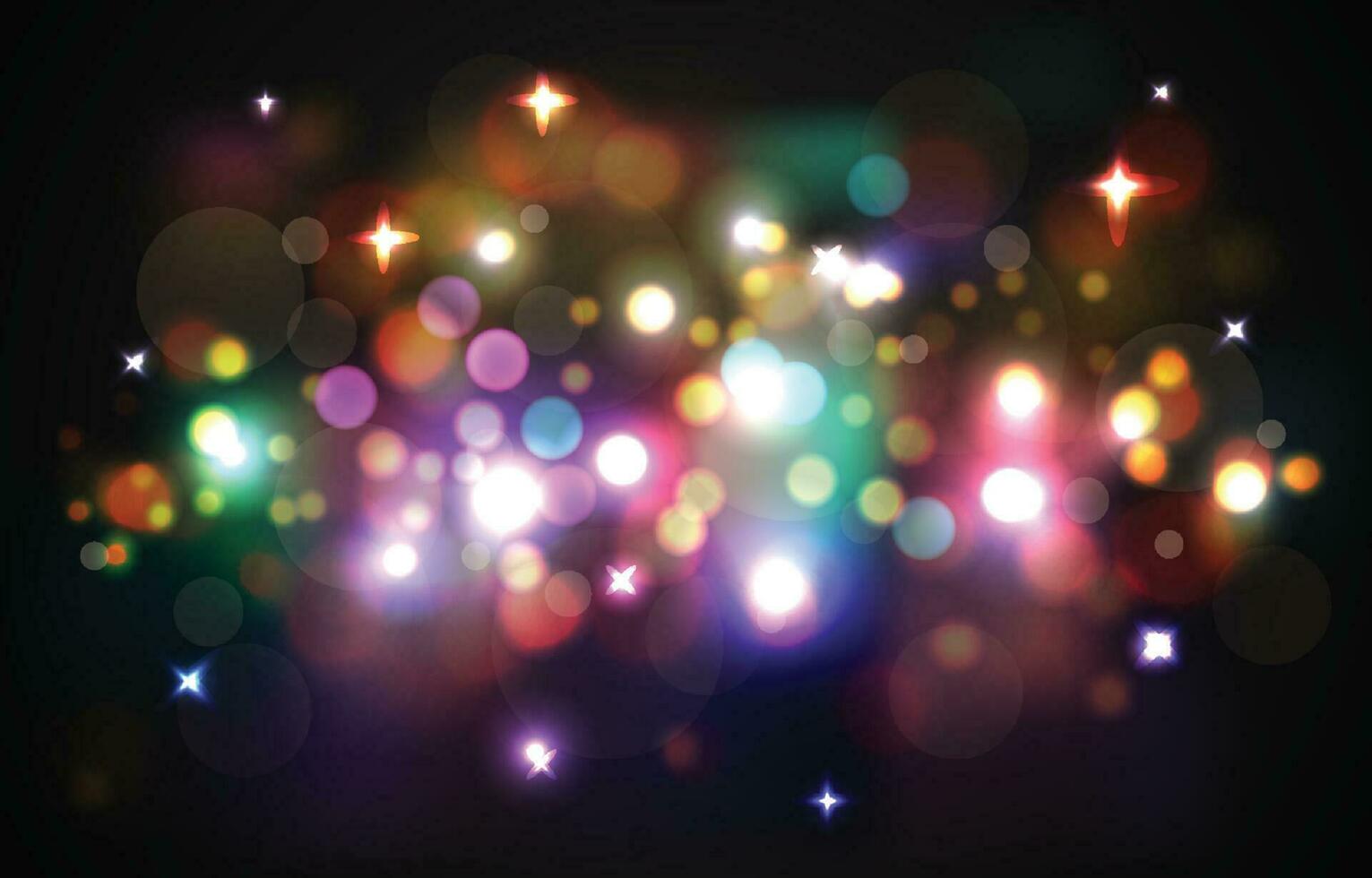 Colorful Sparkling Bokeh at Night vector