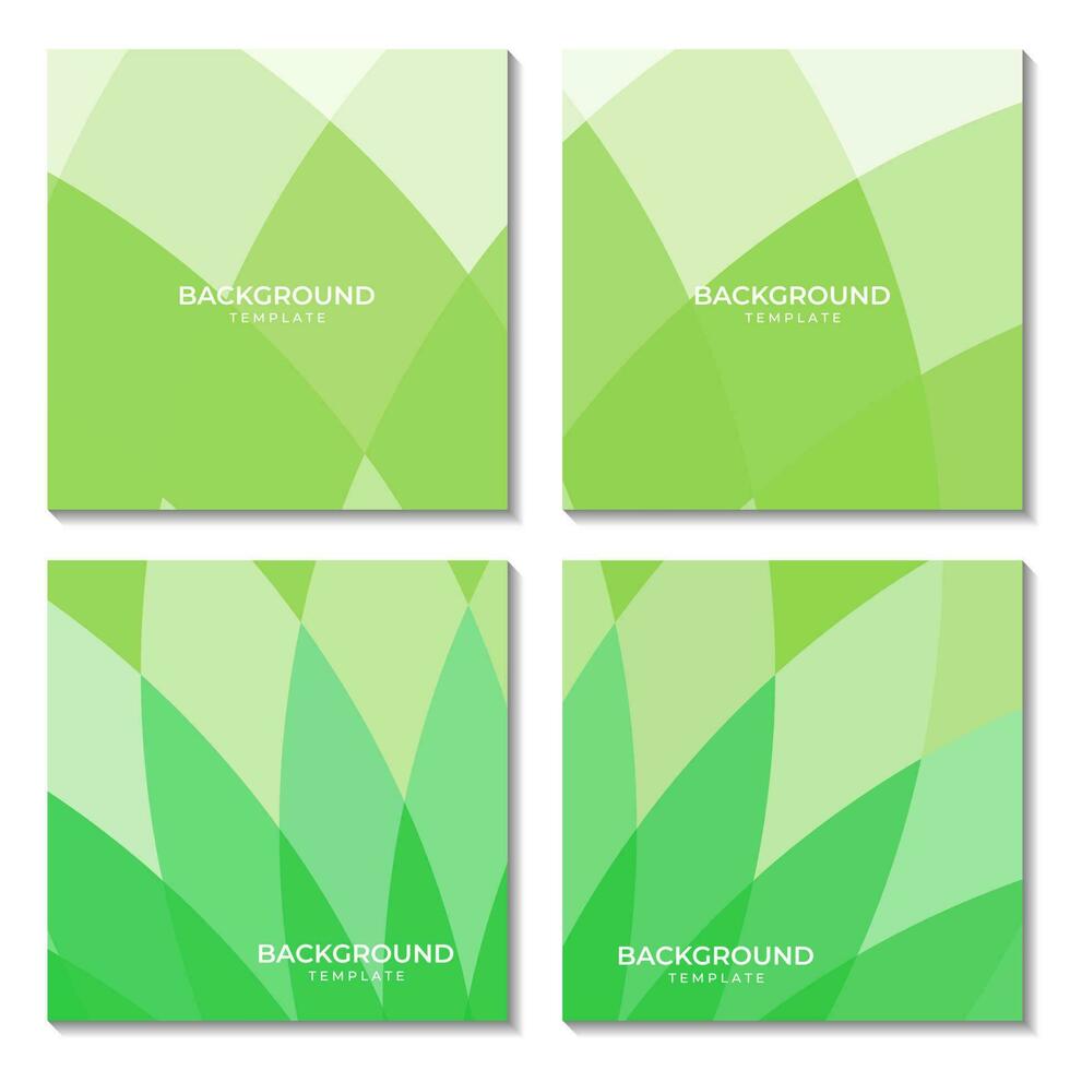 set of abstract green geometric background vector