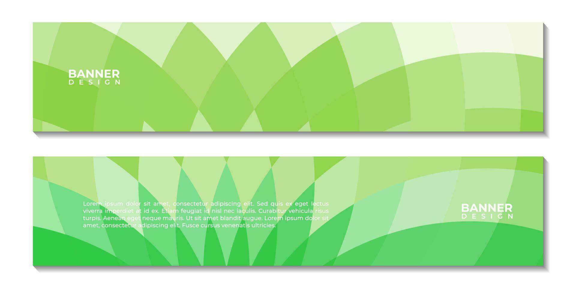 set of banners with abstract green geometric background vector