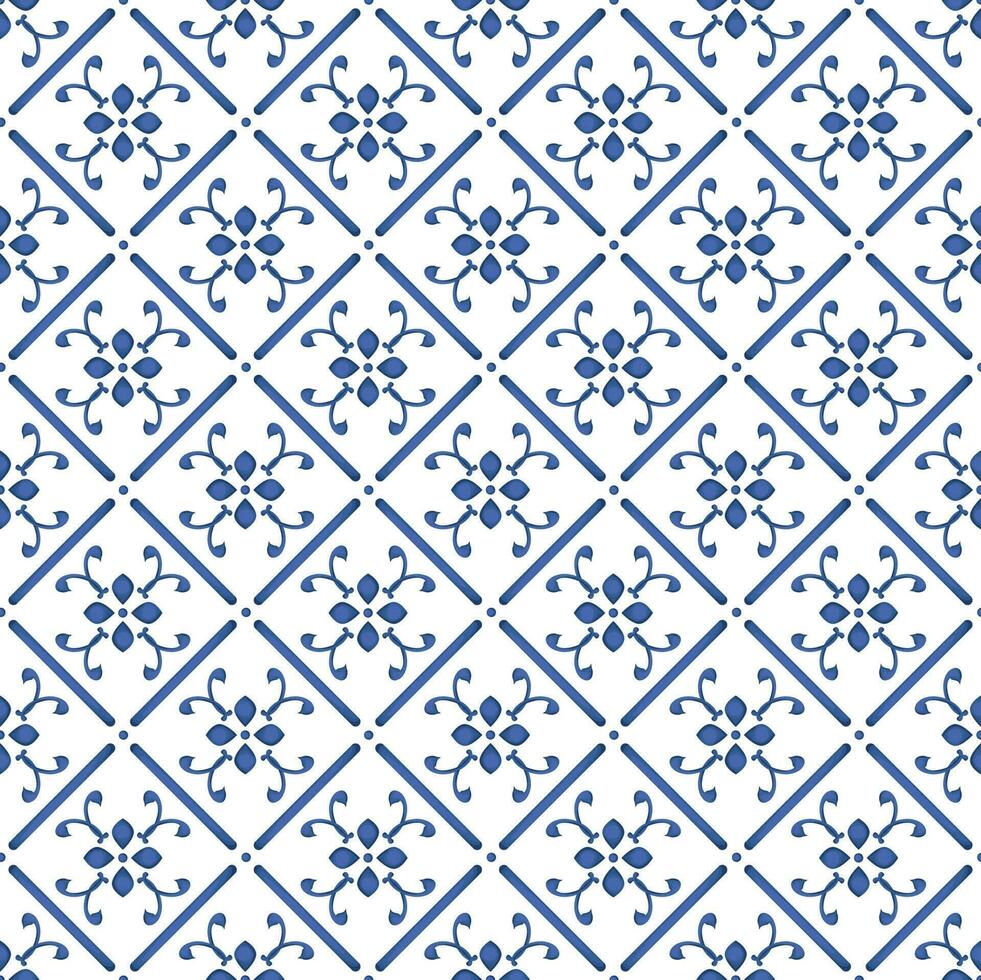 Mediterranean pattern blue and yellow theme vector