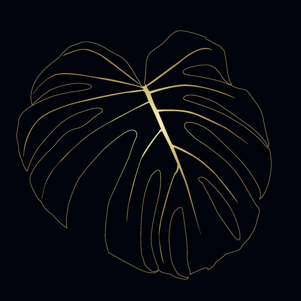 Monstera Deliciosa plant leaf from tropical forests isolated. Vector for greeting cards, flyers, invitations, web design