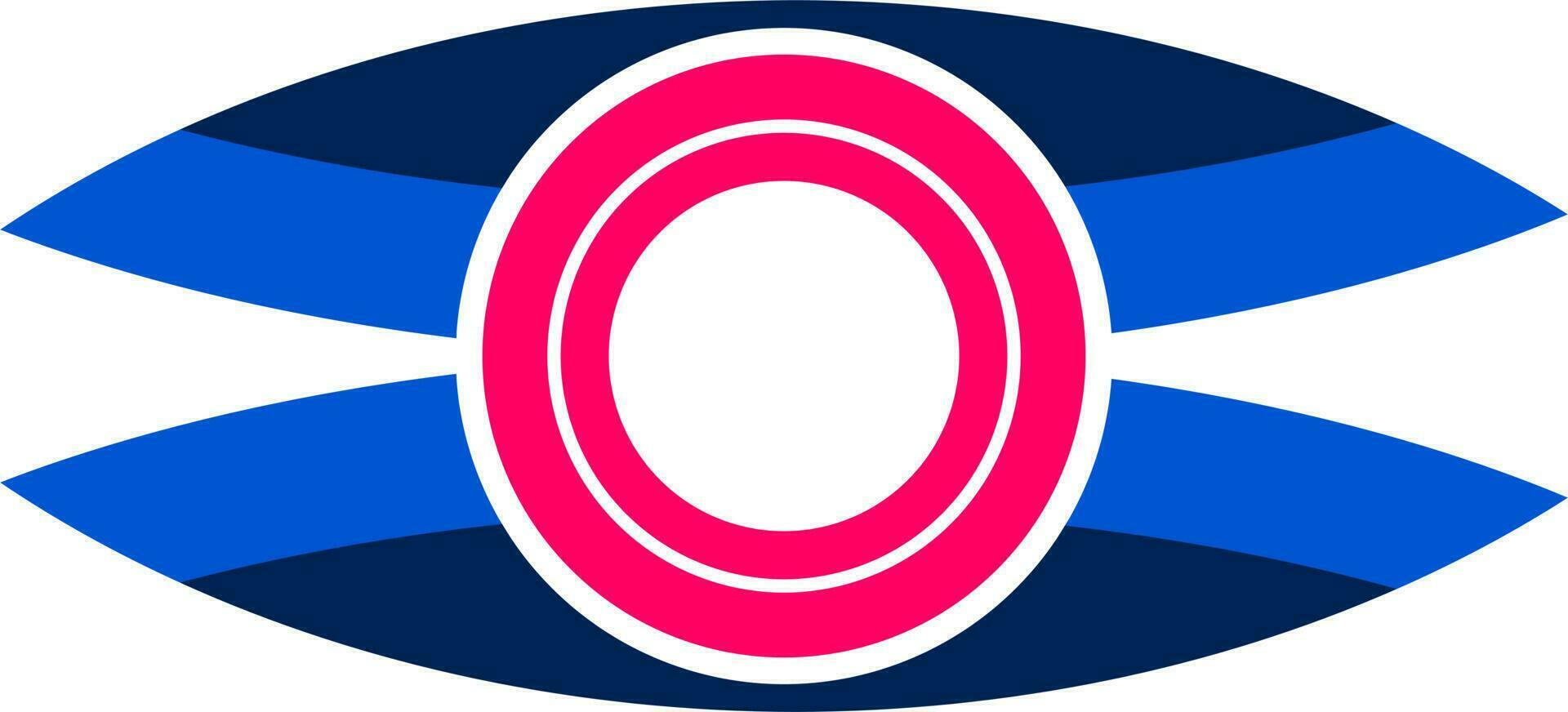 an abstract logo. pink circle with blue ellipse vector