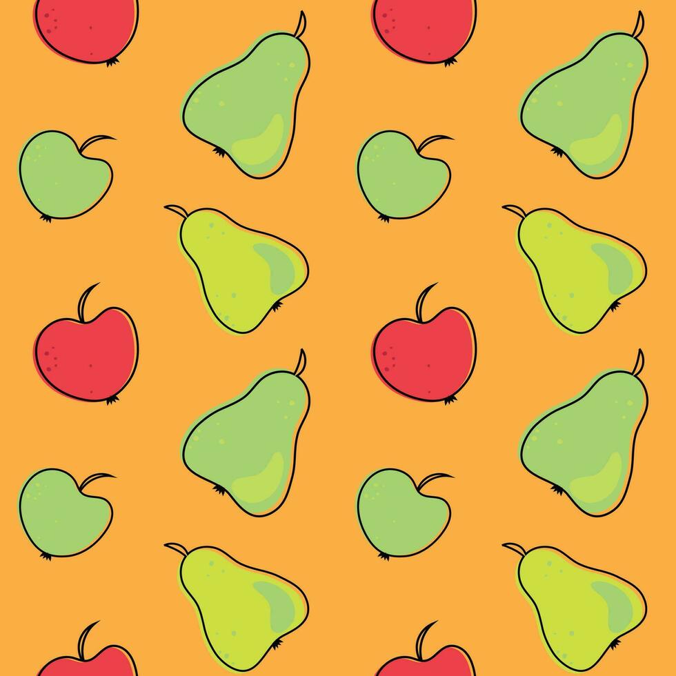 sin costura brillante modelo con manzanas y peras vector