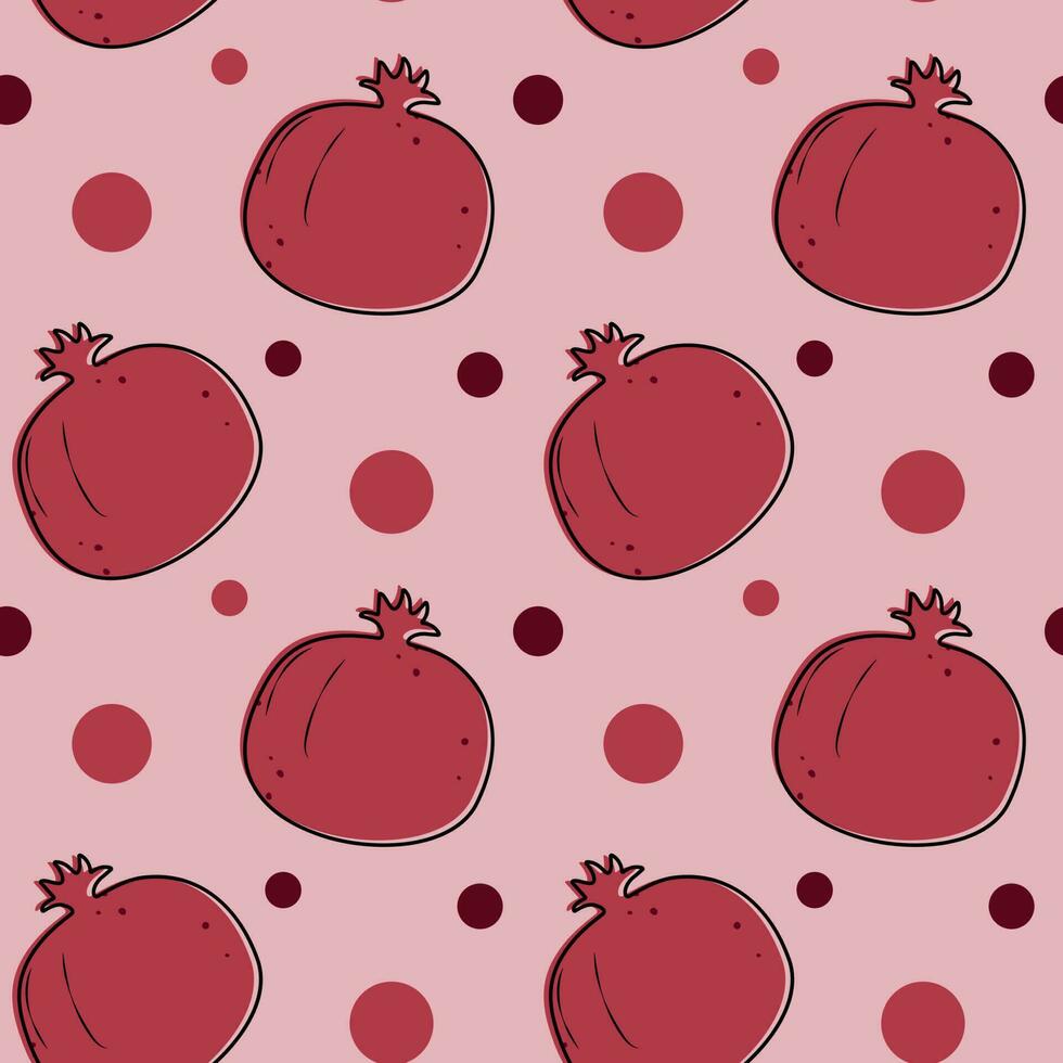 Seamless pattern with pomegranates and candy vector