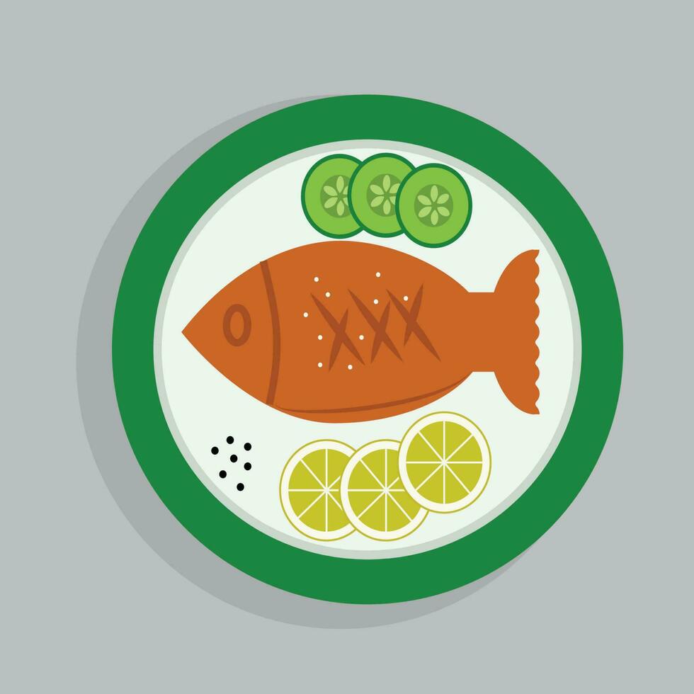 fish dish vector