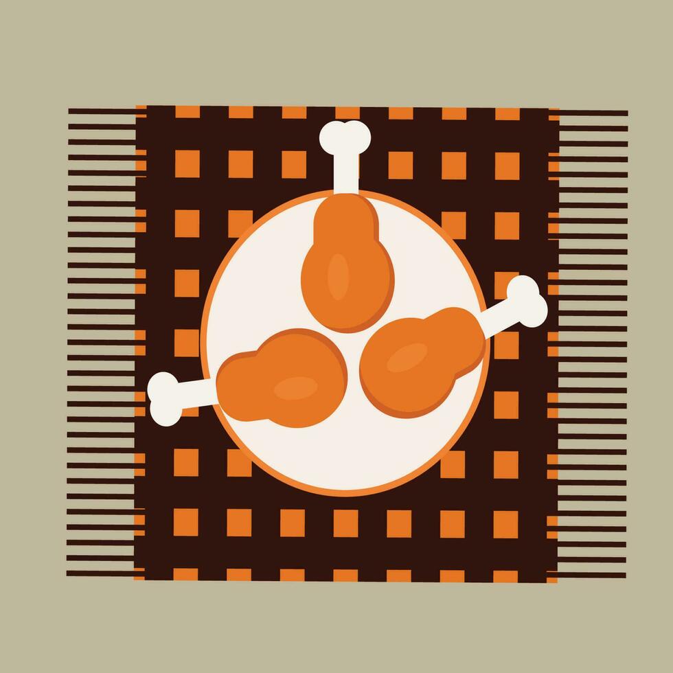 Fried chicken vector