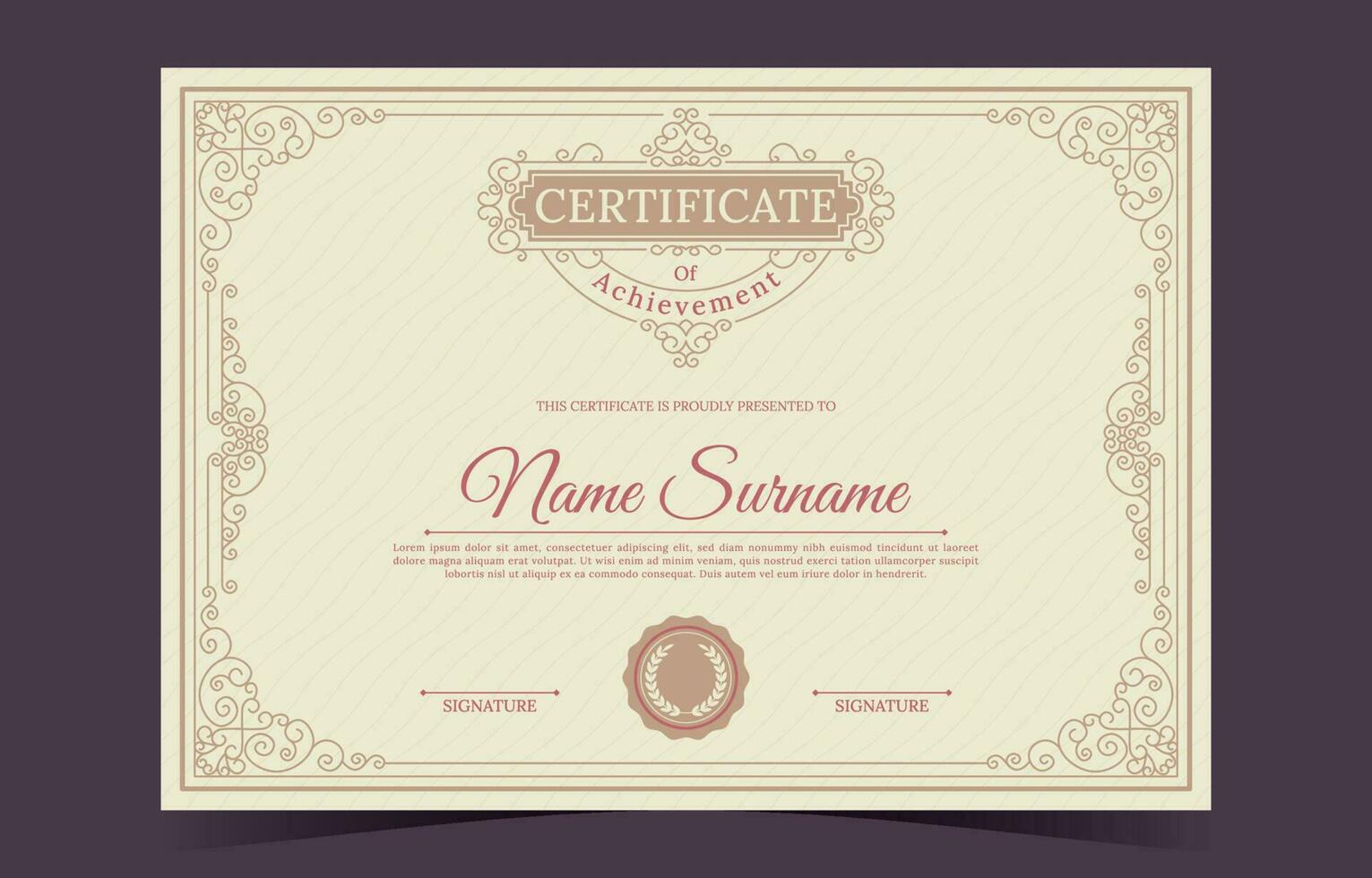 Certificate in Vintage Style Template vector