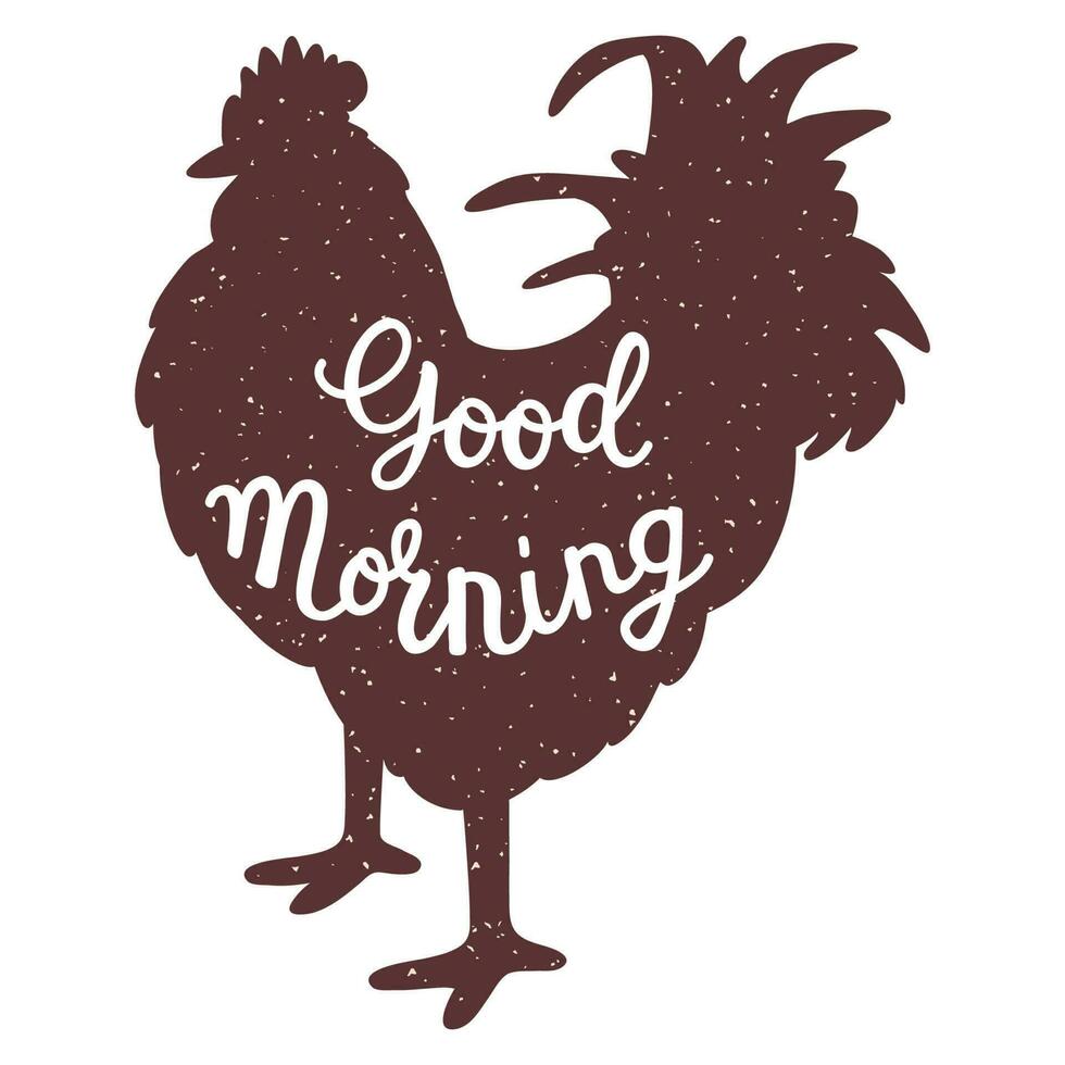 rooster silhouette print vector