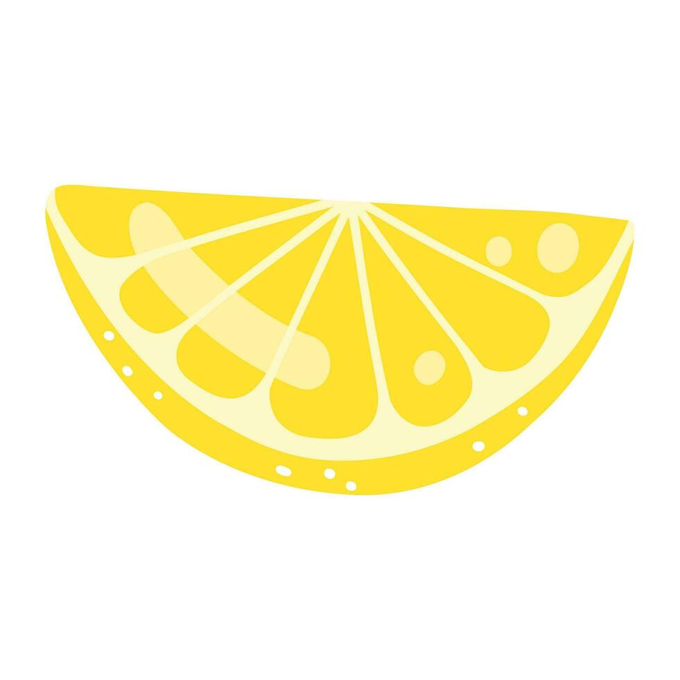 mano dibujado limón rebanada. vector ilustración de cortar sabroso agrios, sano alimento, verano Fresco Fruta