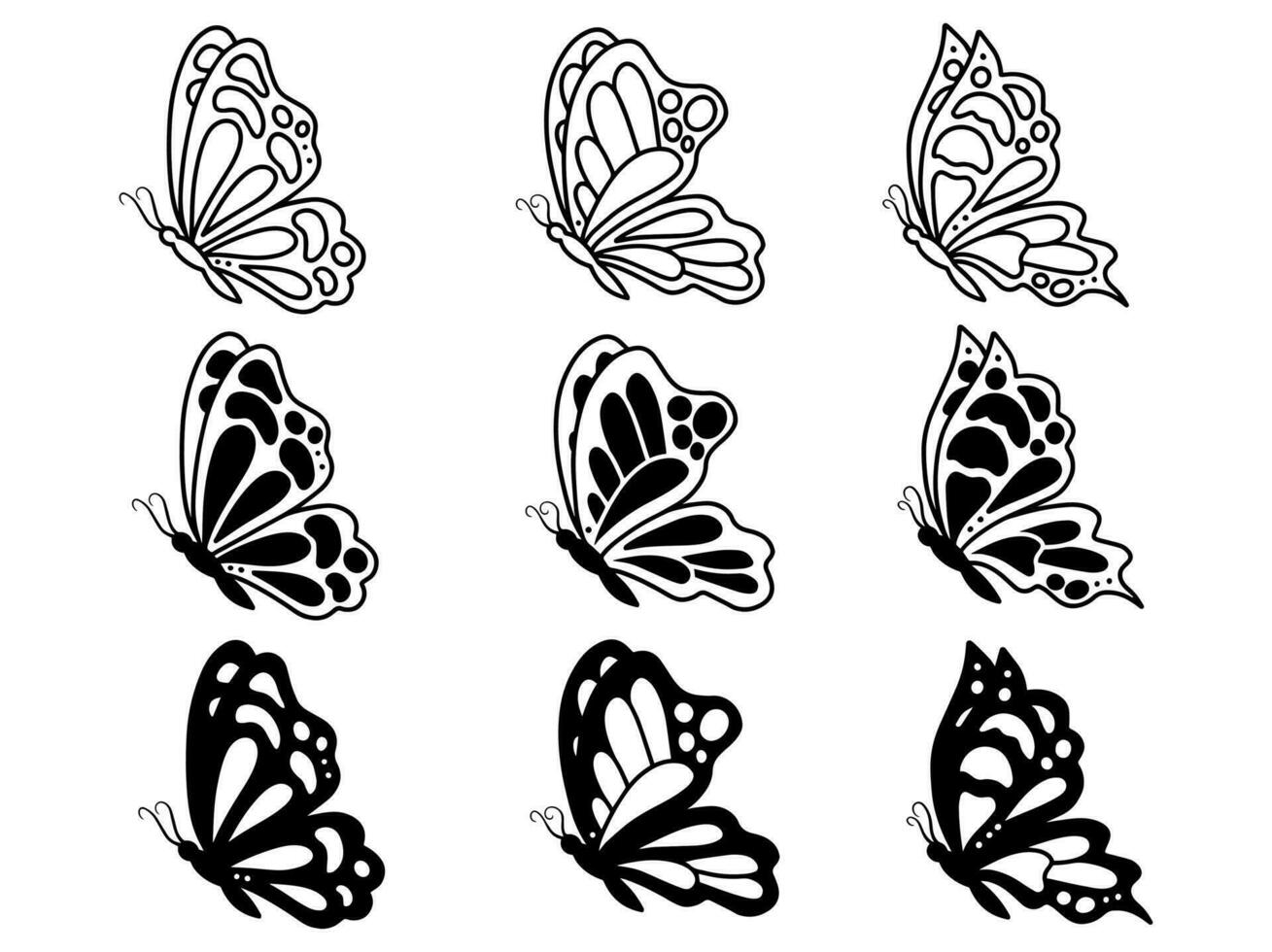 Butterfly Line Art Doodle vector