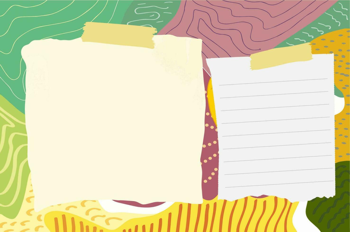 Sticky notes with abstract background vector