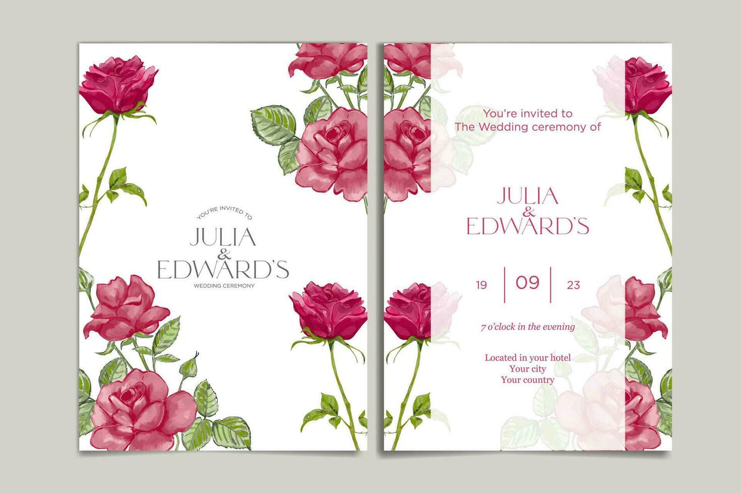 plantilla de invitación de boda vector