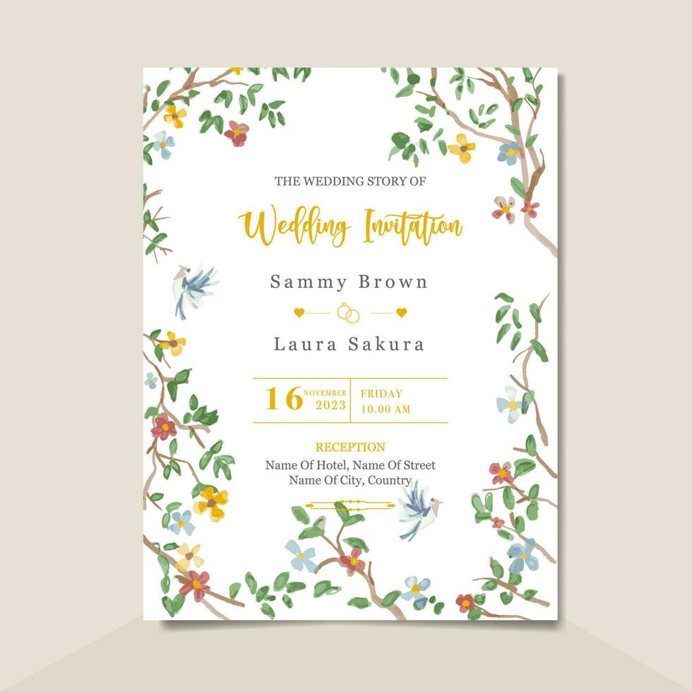 Wedding invitation card vector