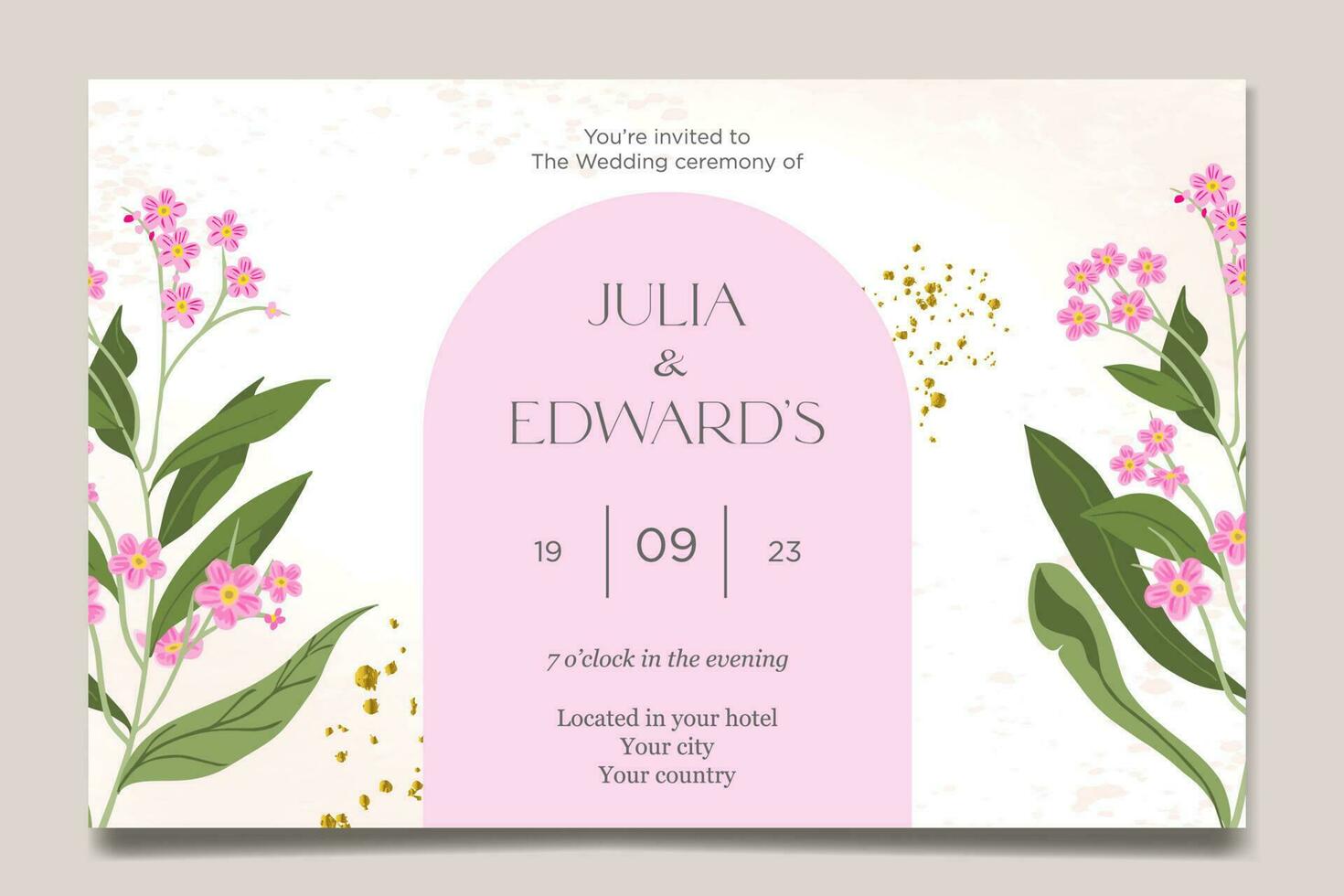 Wedding invitation card vector