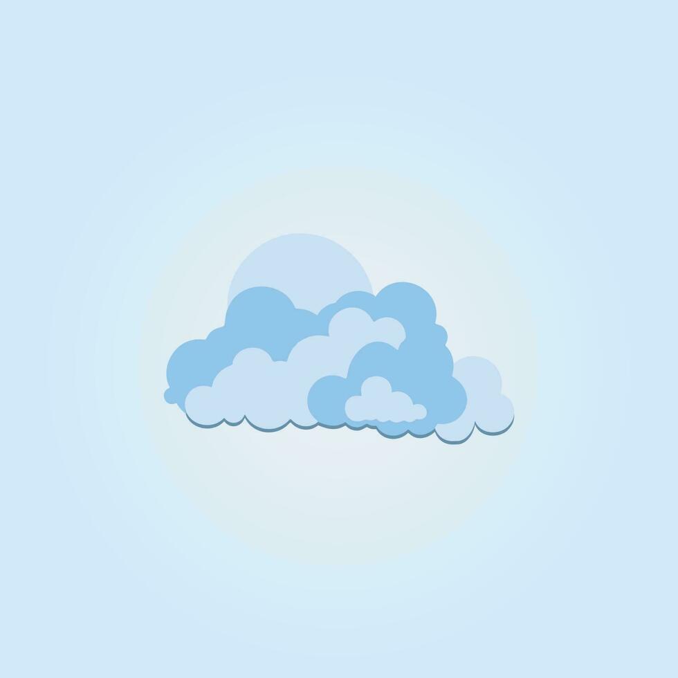 Cartoon blue cloud isolated with transparent background vector