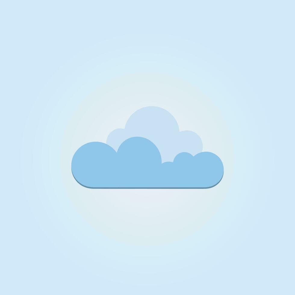 Cartoon blue cloud isolated with transparent background vector