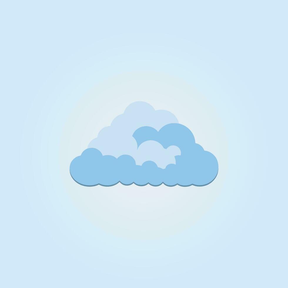 Cartoon blue cloud isolated with transparent background vector