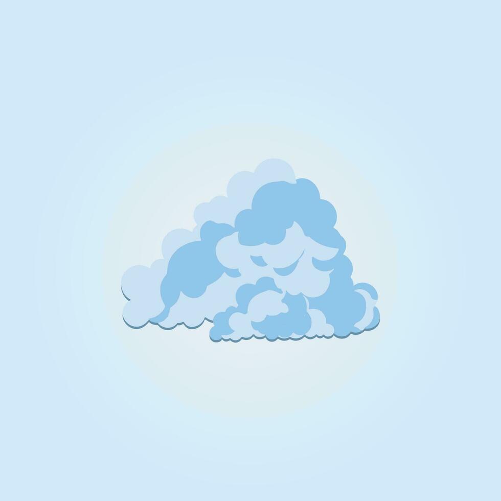 Cartoon blue cloud isolated with transparent background vector