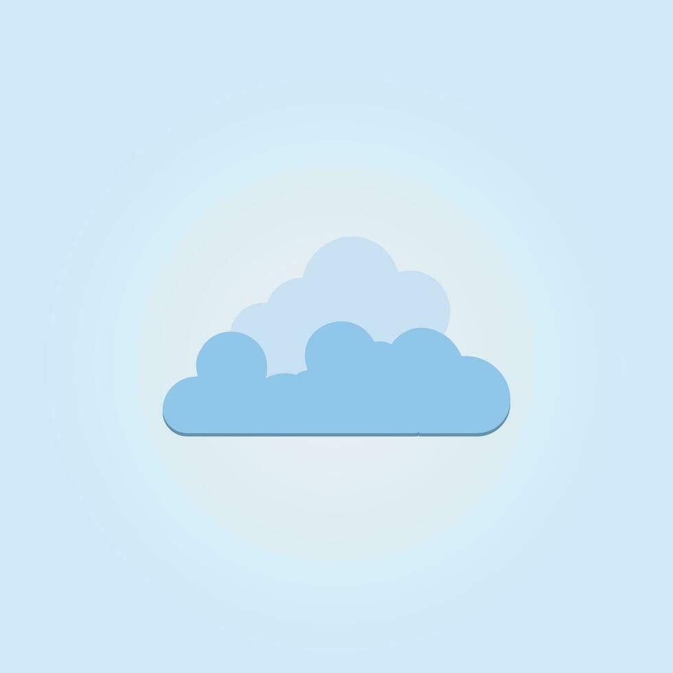 Cartoon blue cloud isolated with transparent background vector