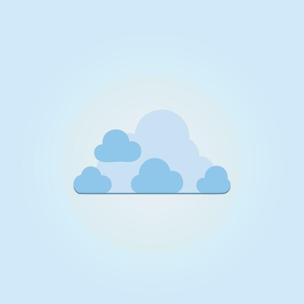 Cartoon blue cloud isolated with transparent background vector
