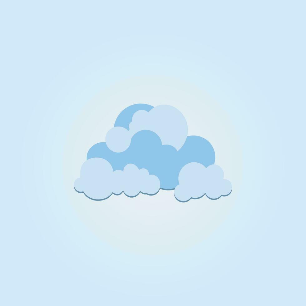 Cartoon blue cloud isolated with transparent background vector