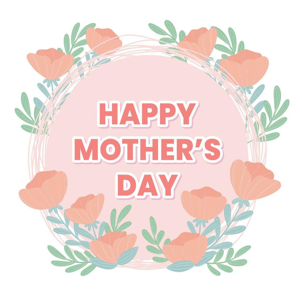 Happy Mother Day floral illustration vector