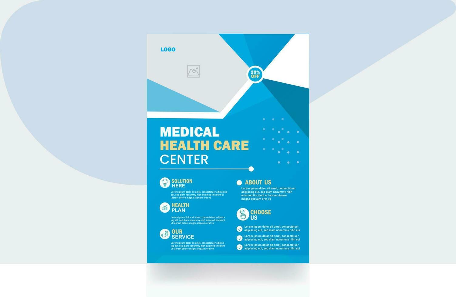 Medical healthcare corporate flyer design brochure background template vector