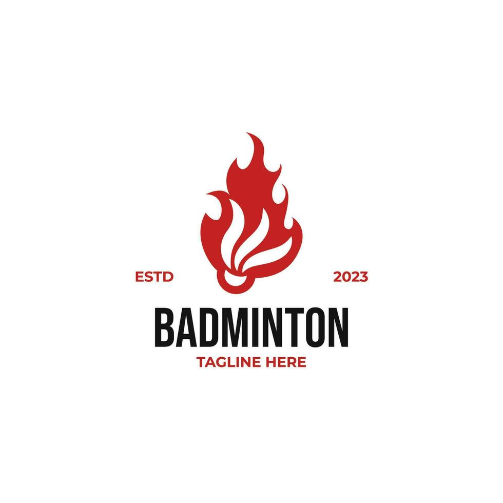 Flat shuttlecock badminton logo design vector illustration idea