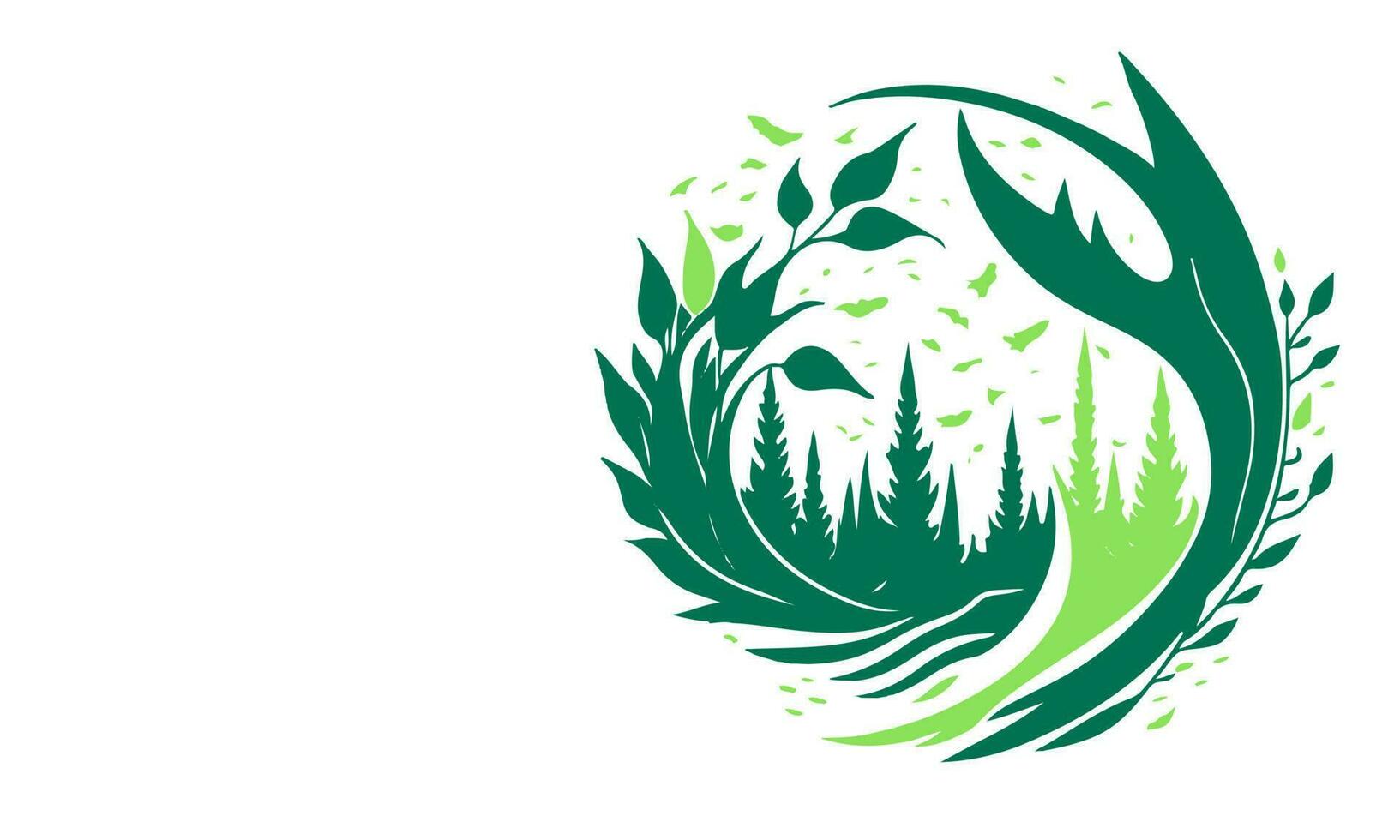 Nature concept illustration and copy space for your text. Editable vector