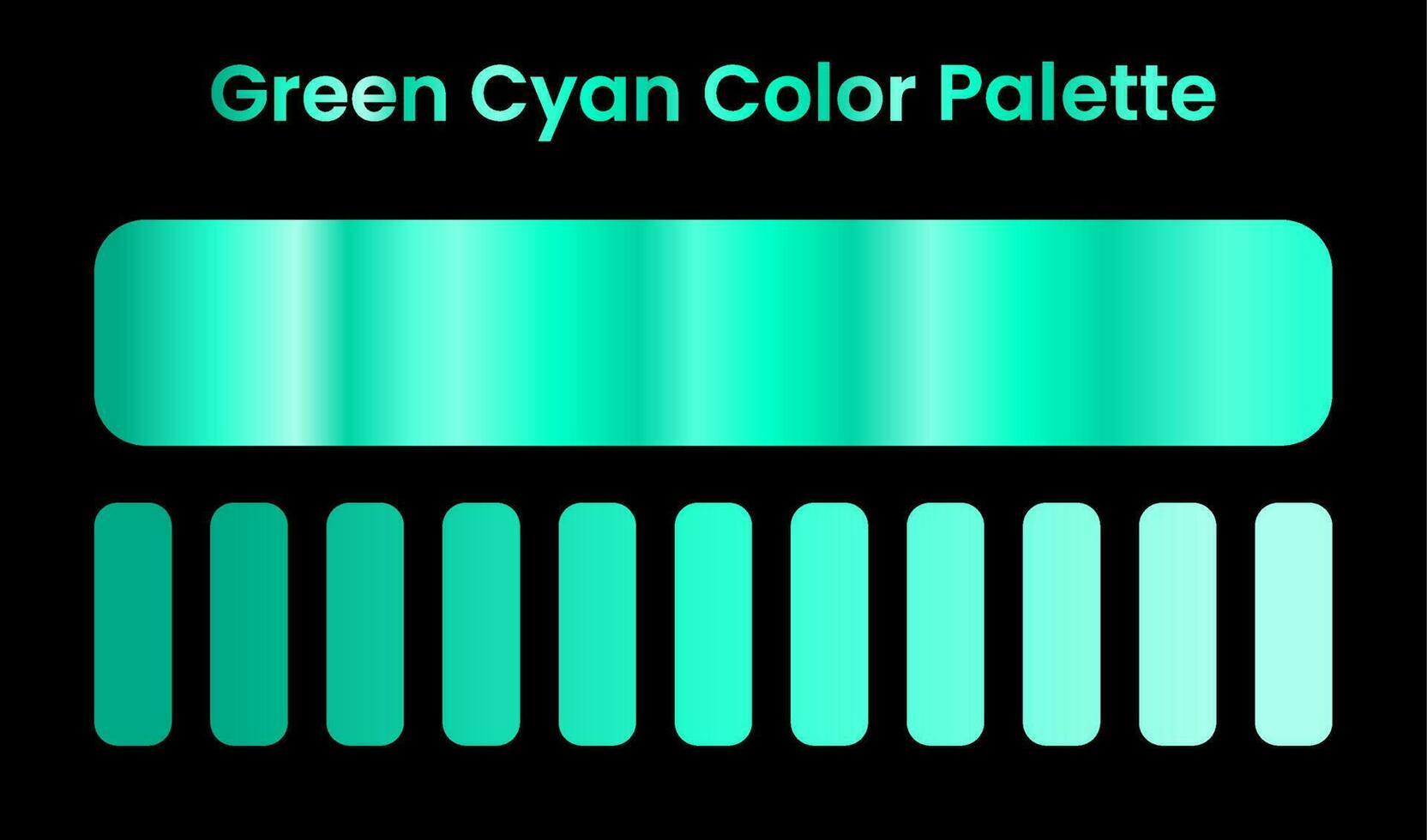 verde cian color paleta. verde cian degradado. vector