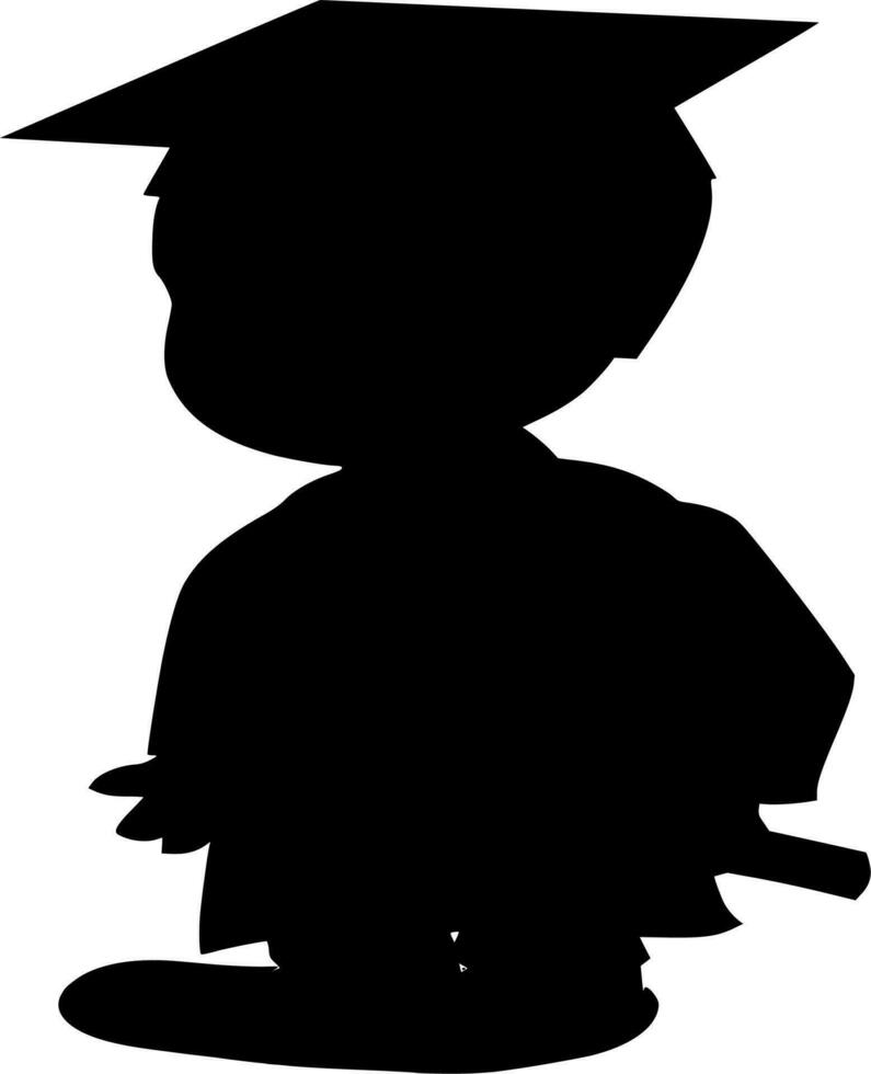 Vector silhouette of academic on white background