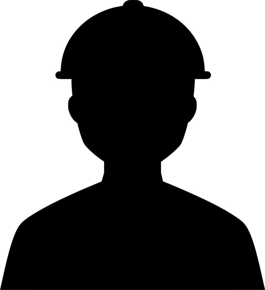 Vector silhouette of employee on white background