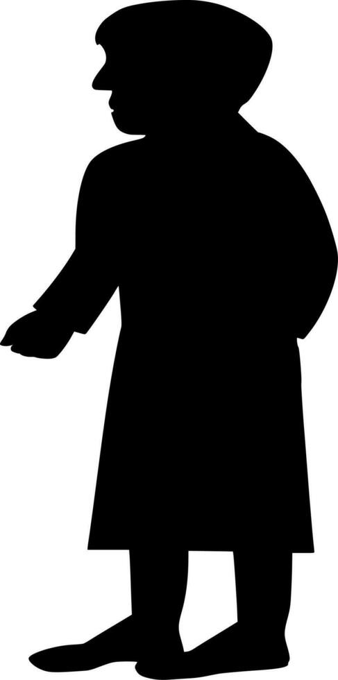 Vector silhouette of man on white background