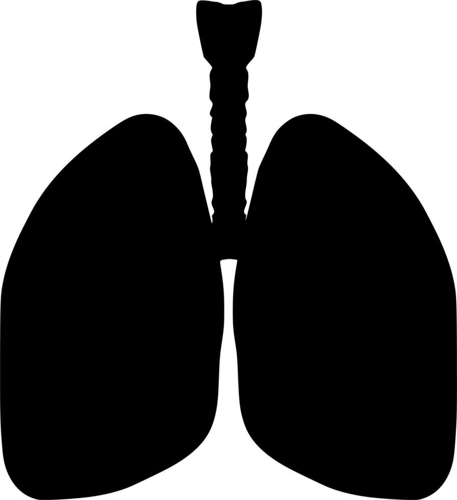 Vector silhouette of lungs on white background