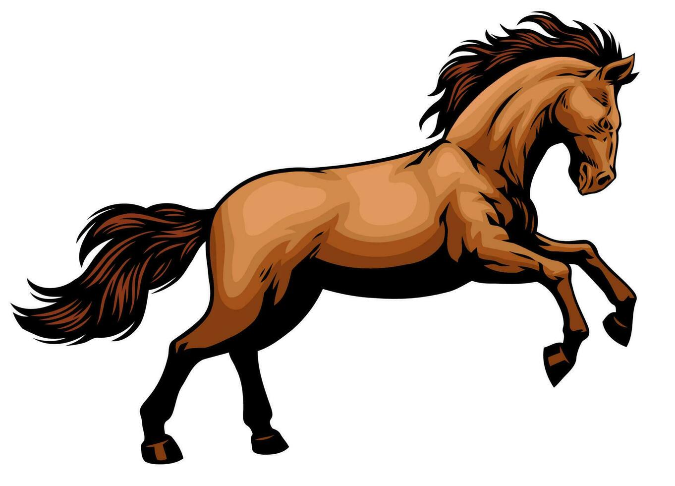 mano dibujado de corriendo caballo vector