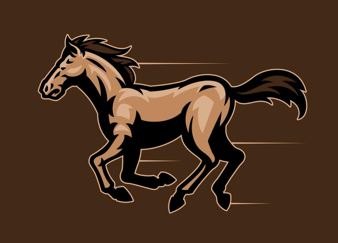 Running Fast Racing Horse Mascot Logo vector