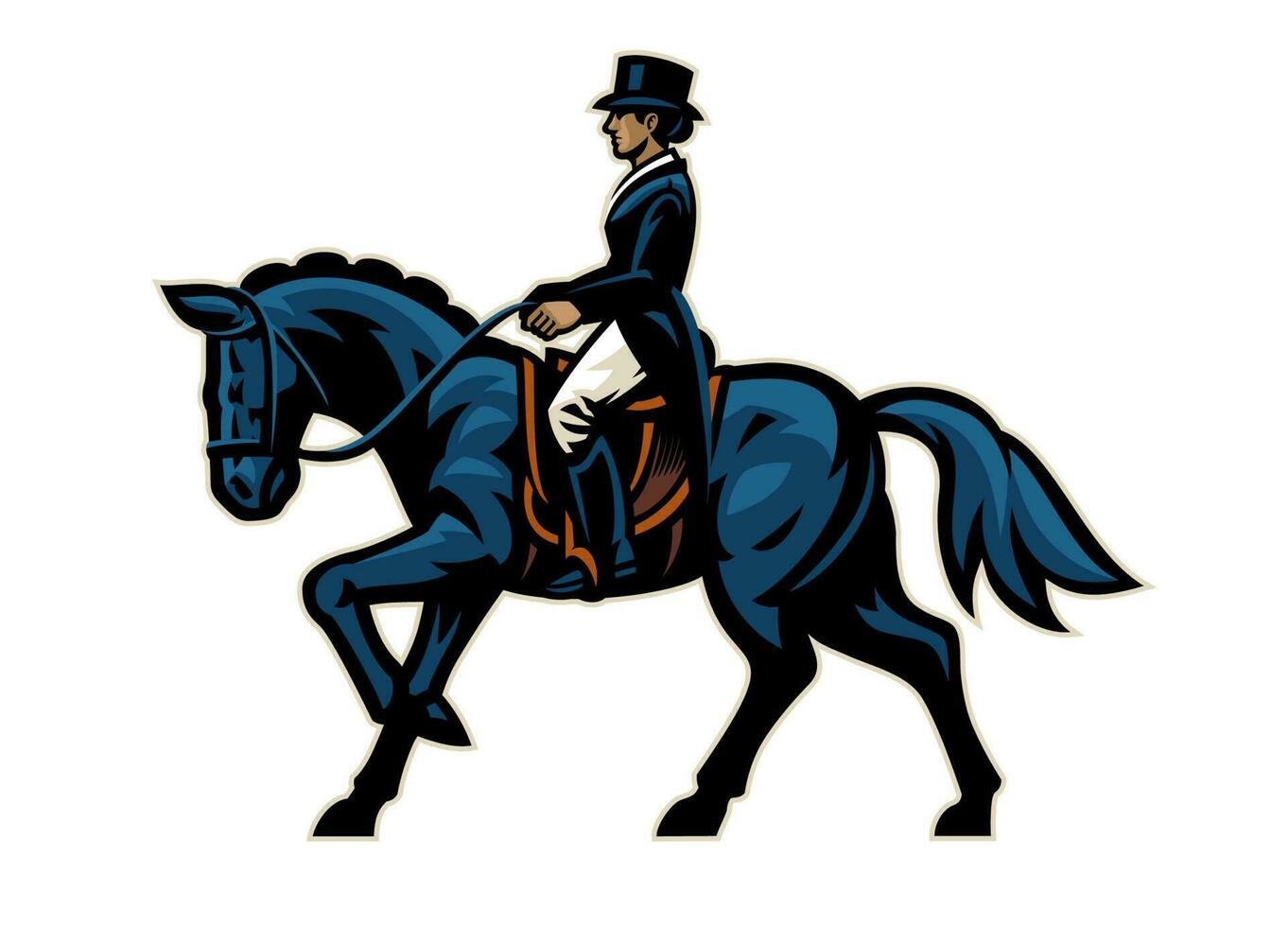 mujer ecuestre caballo jinete mascota vector