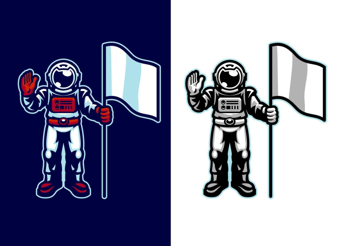 Astronaut Character Fly the Flag vector