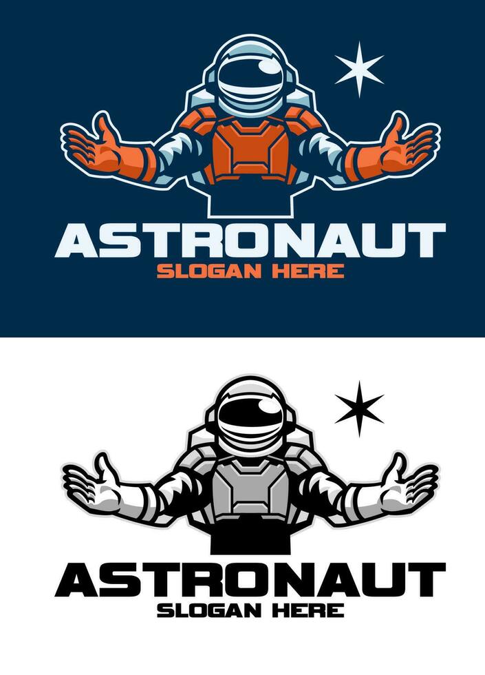 conjunto deporte y deporte logo estilo de astronauta vector