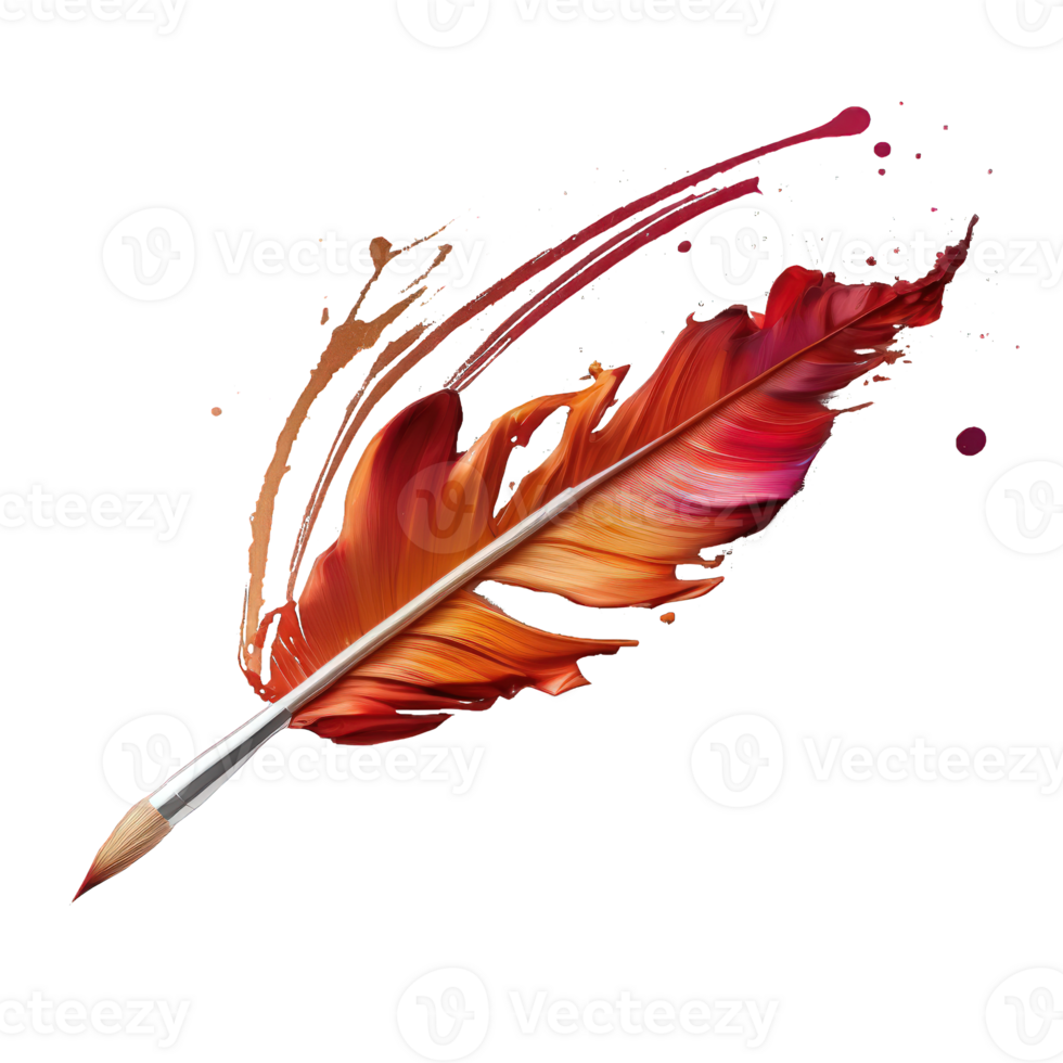 The image features a realistic brush stroke with textured details, placed on a completely transparent background. png