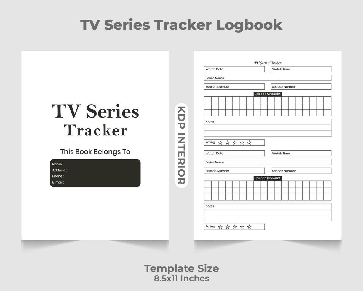 TV Series Tracker Logbook KDP Interior vector