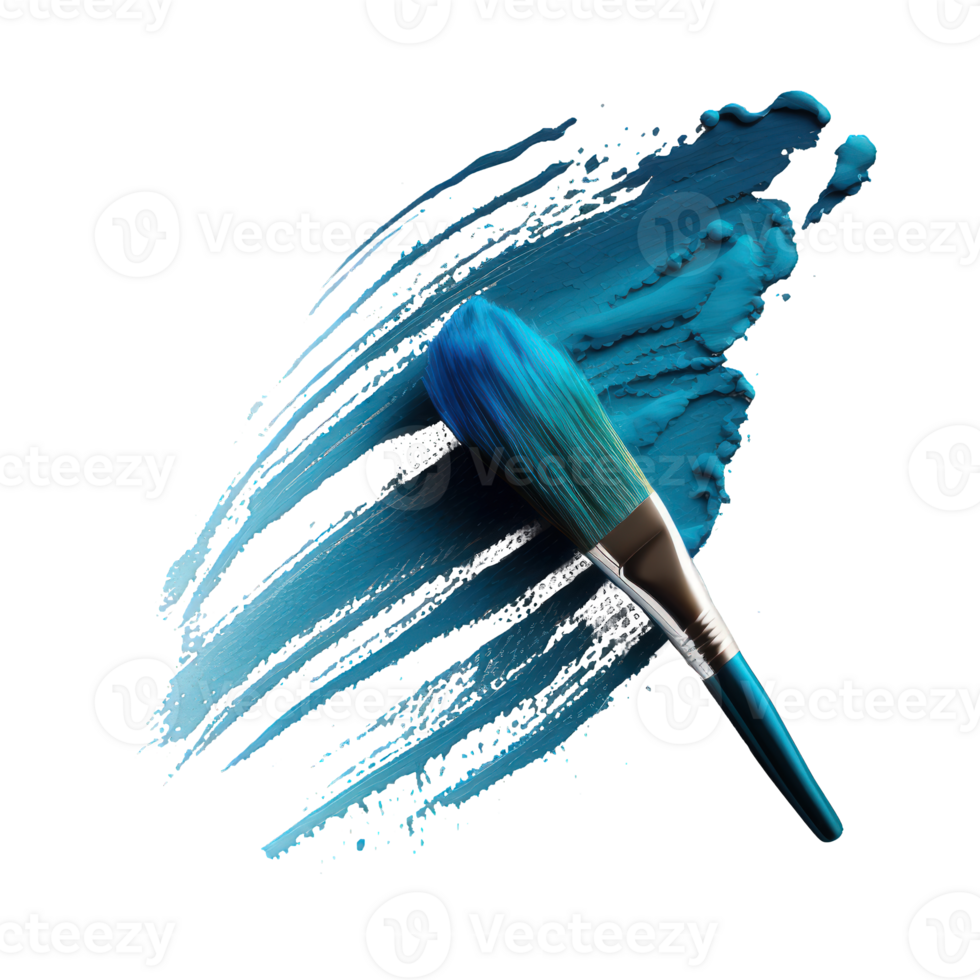 The image shows a brush stroke with a realistic texture and appearance, standing out against a transparent background. png