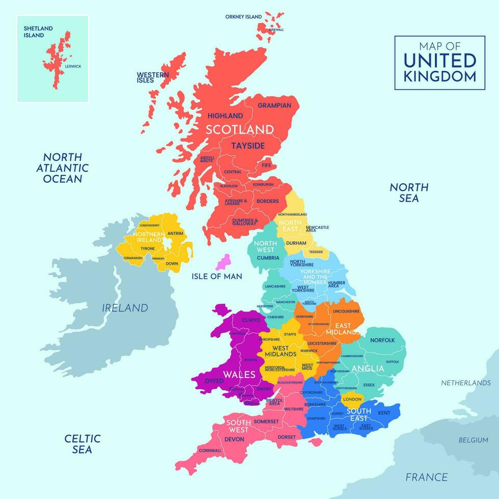 Map of United Kingdom vector