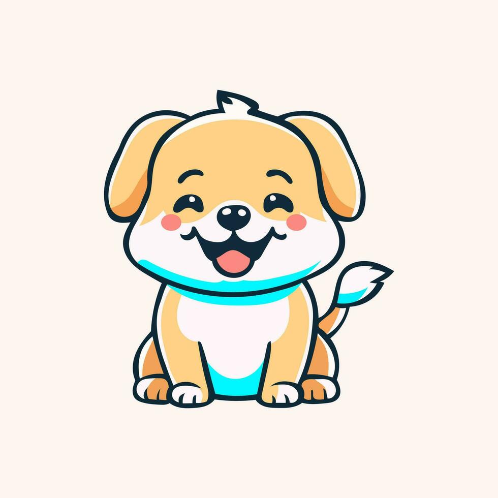 pequeño perro sonrisa dibujos animados diseño vector