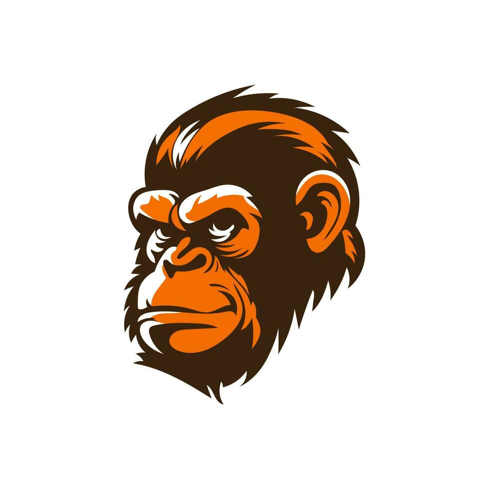 monkey head vector design logo