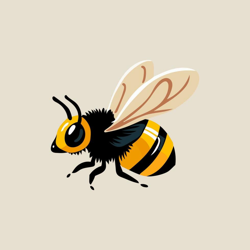 linda pequeño abeja vector