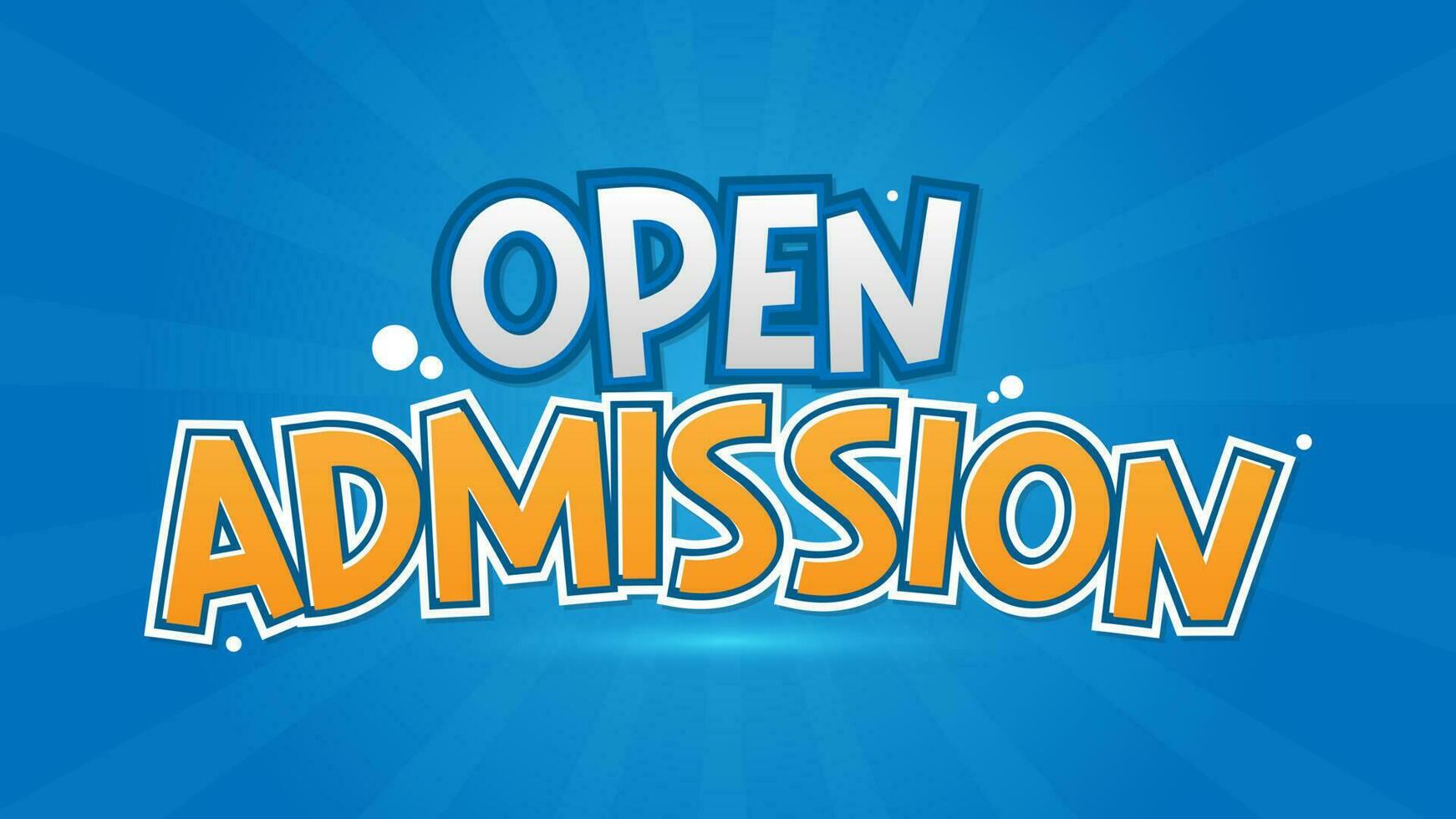 Open admission vector typography style