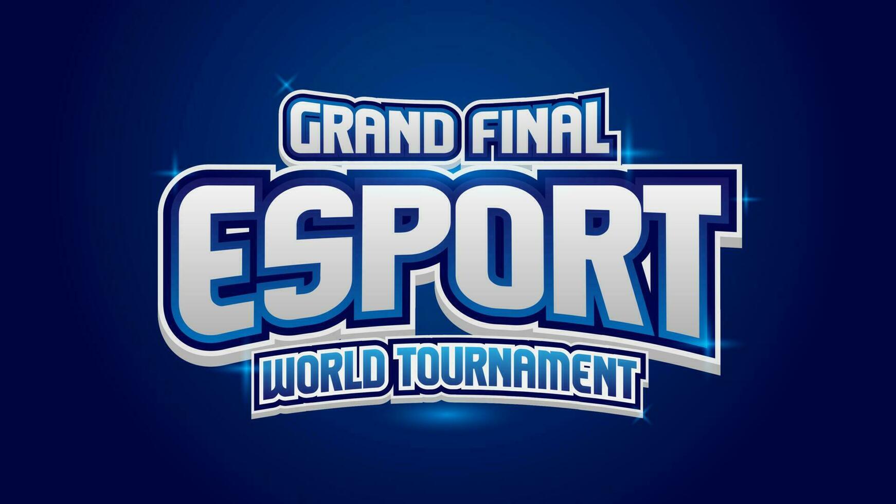 Grand Final Esport 3D Typography Style with Blue and White Combination Color vector