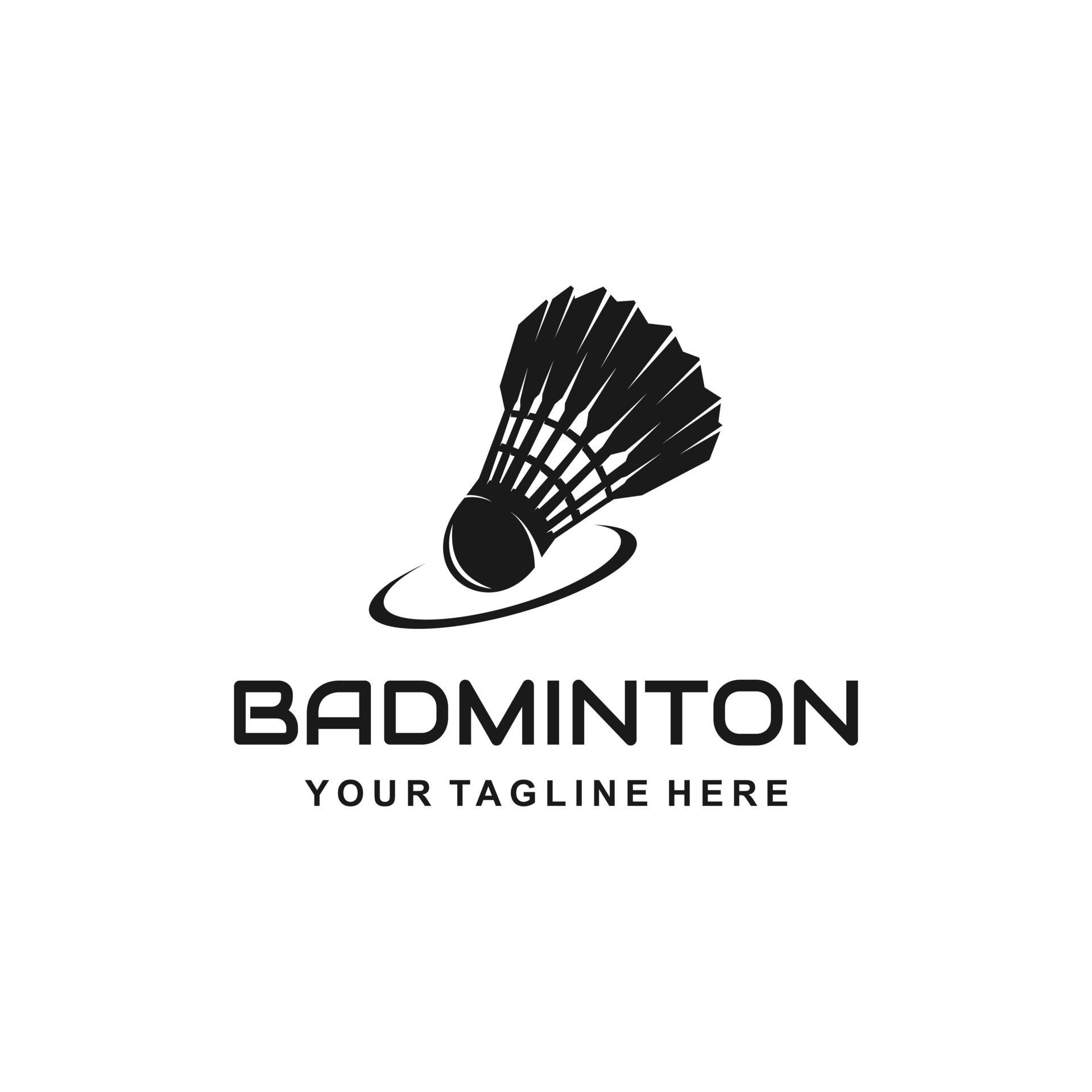 Shuttlecock logo, badminton sport tournament logo design illustration