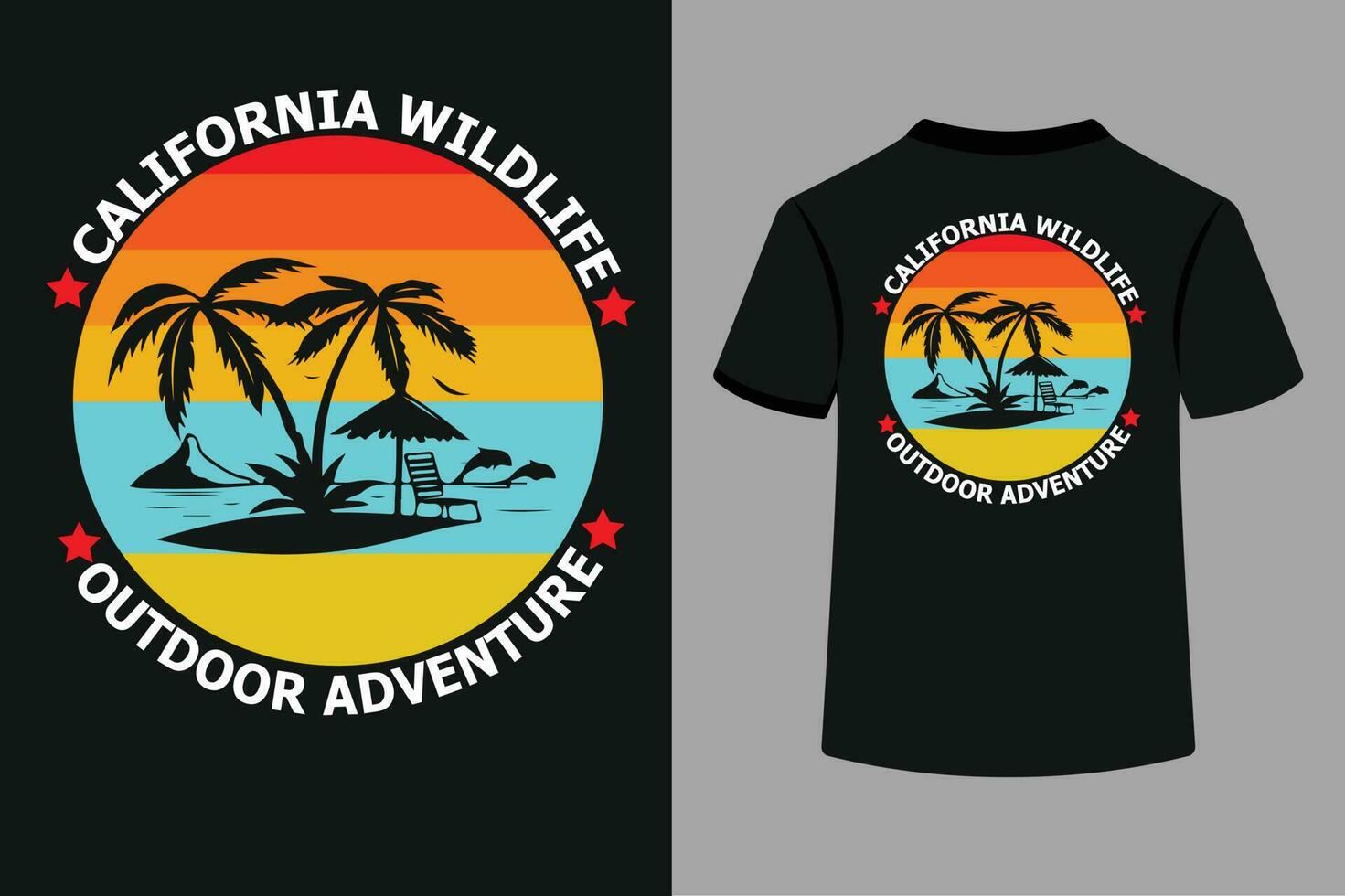 California Wildlife Outdoor Adventure Typography T-Shirt Design.eps vector